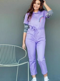 Sugarhill Brighton Billy Boilersuit - Lilac, Rainbow Pocket Adult