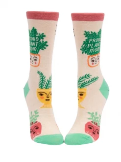 Blue Q White Crew Socks Proud Plant Mom