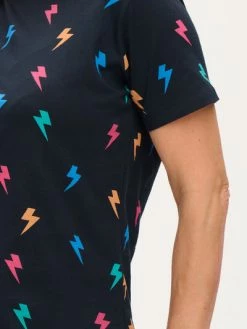 Sugarhill Brighton Maggie T Shirt Black Lightning Pop