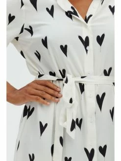 Sugarhill Brighton Justine Monochrome Hearts Shirt Dress