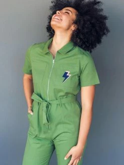 Sugarhill Brighton Billy Boilersuit - Green, Lightning Pocket Adult