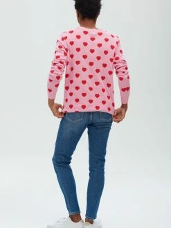 Sugarhill Brighton Simone Heart Print Jumper Pink