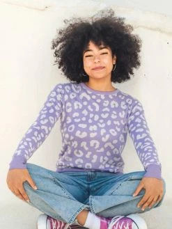 Sugarhill Brighton Callie Jumper - Lilac, Leopard Adult