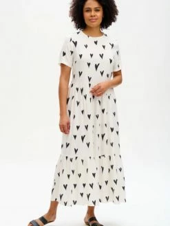 Sugarhill Brighton : Vicky Smock Dress - Monochrome Hearts