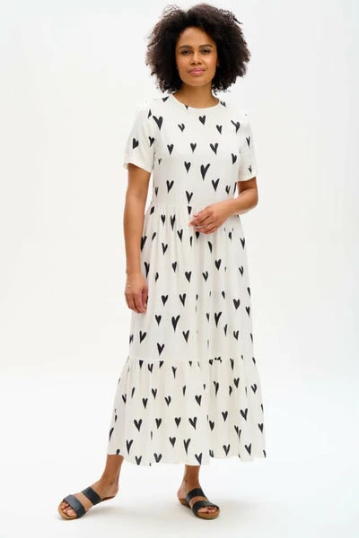 Sugarhill Brighton : Vicky Smock Dress - Monochrome Hearts 1 Sugarhill Brighton : Vicky Smock Dress - Monochrome Hearts