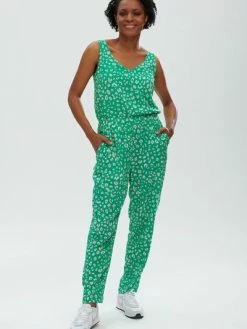 Sugarhill Brighton Carly Jumpsuit - Green, Leopard Love Hearts
