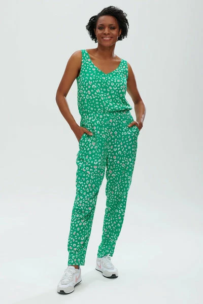 Sugarhill Brighton Carly Jumpsuit - Green, Leopard Love Hearts 1 Sugarhill Brighton Carly Jumpsuit - Green, Leopard Love Hearts