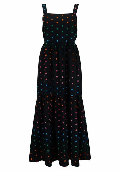 Sugarhill Brighton : Charlotte Maxi Sundress - Black, Rainbow Polka 2 Sugarhill Brighton : Charlotte Maxi Sundress - Black, Rainbow Polka
