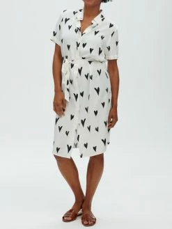 Sugarhill Brighton Justine Monochrome Hearts Shirt Dress
