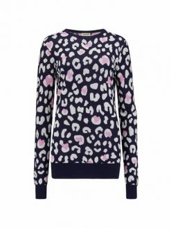 Sugarhill Brighton Callie Navy Leopard Jumper