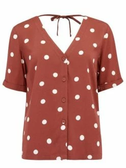 Sugarhill Brighton Emeline Polka Dot Tie Back Shirt