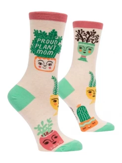 Blue Q White Crew Socks Proud Plant Mom
