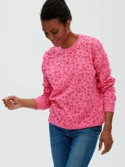 Sugarhill Brighton Noah Pink Love Leopard Sweatshirt