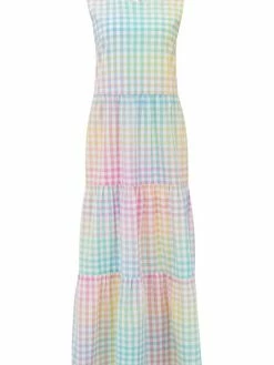 Sugarhill Brighton : Clover Maxi Smock Dress - Rainbow Gingham