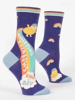 Blue Q Sh Tting Rainbows Kind Of Day Womens Crew Socks