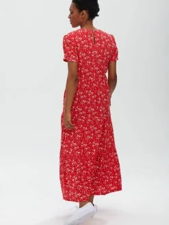 Sugarhill Brighton Polly Tiered Dress - Red, Star Meadow