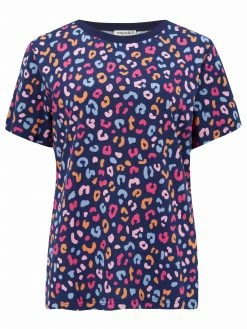 Sugarhill Brighton Maggie Navy Leopard Print T Shirt