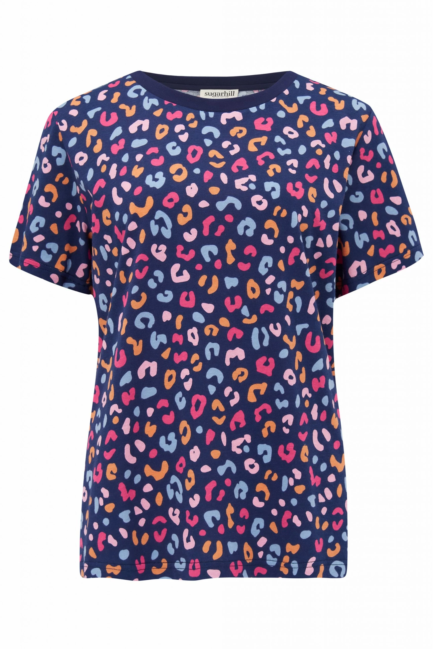 Sugarhill Brighton Maggie Navy Leopard Print T Shirt 1 Sugarhill Brighton Maggie Navy Leopard Print T Shirt