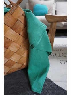 Linge Particulier Waffle Linen Bed Throw 140 x 200 cm Emerald Green