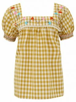 Sugarhill Brighton Alva Embroidered Top- Yellow Gingham 9 Sugarhill Brighton Alva Embroidered Top- Yellow Gingham