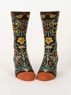 Blue Q Hate Will F***ing Lose Mens Crew Socks