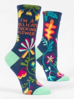Blue Q I'm A Delicate F Cking Flower Womens Socks