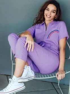 Sugarhill Brighton Billy Boilersuit - Lilac, Rainbow Pocket Adult