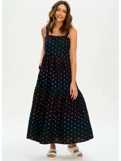 Sugarhill Brighton : Charlotte Maxi Sundress - Black, Rainbow Polka 5 Sugarhill Brighton : Charlotte Maxi Sundress - Black, Rainbow Polka