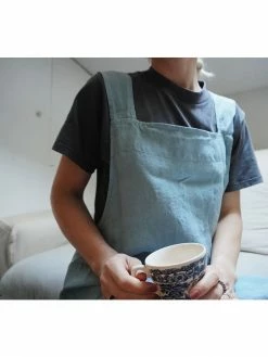 Linge Particulier Scandinavian Blue Linen Japanese Apron