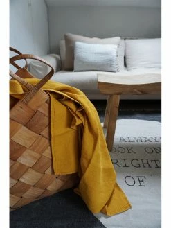 Linge Particulier Waffle Linen Bed Throw 140 x 200 cm Honey