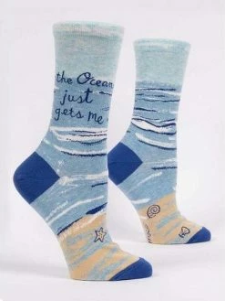 Blue Q The Ocean Just Gets Me Womens Crew Socks By