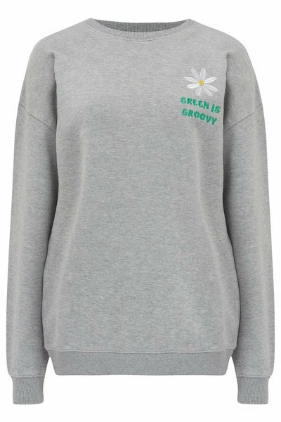 Sugarhill Brighton Noah Sweatshirt Green Is Groovy Grey Marl 1 Sugarhill Brighton Noah Sweatshirt Green Is Groovy Grey Marl