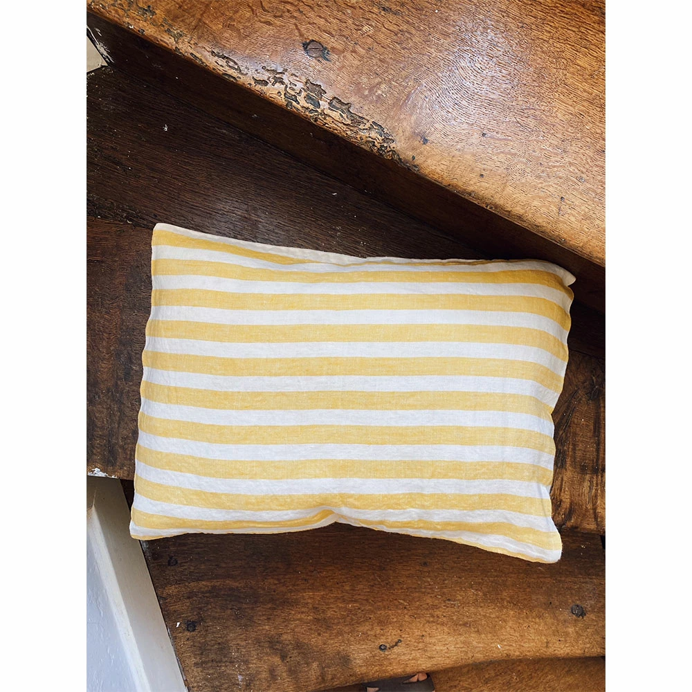 Linge Particulier Large Yellow Stripes Linen 30 x 40 cm Cushion 3 Linge Particulier Large Yellow Stripes Linen 30 x 40 cm Cushion