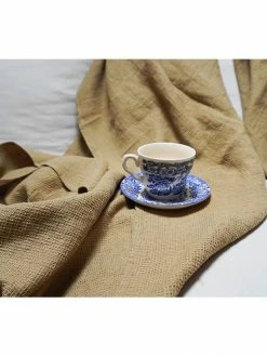 Linge Particulier Waffle Linen Bed Throw 140 x 200 cm Curry