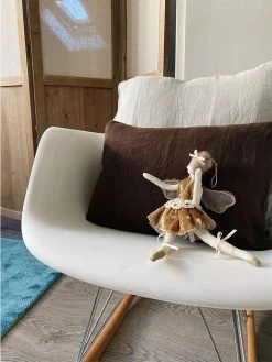 Linge Particulier Marron Linen Cushion Cover 30 x 40 cm