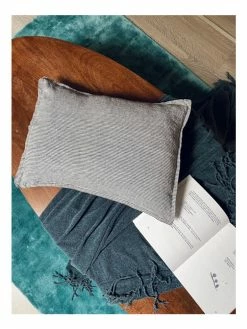 Linge Particulier Black White Stripes Linen Cushion Cover 35 x 45 cm