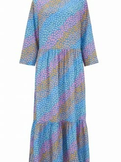 Sugarhill Brighton Polly Tiered Dress-Blue, Sliding Hearts