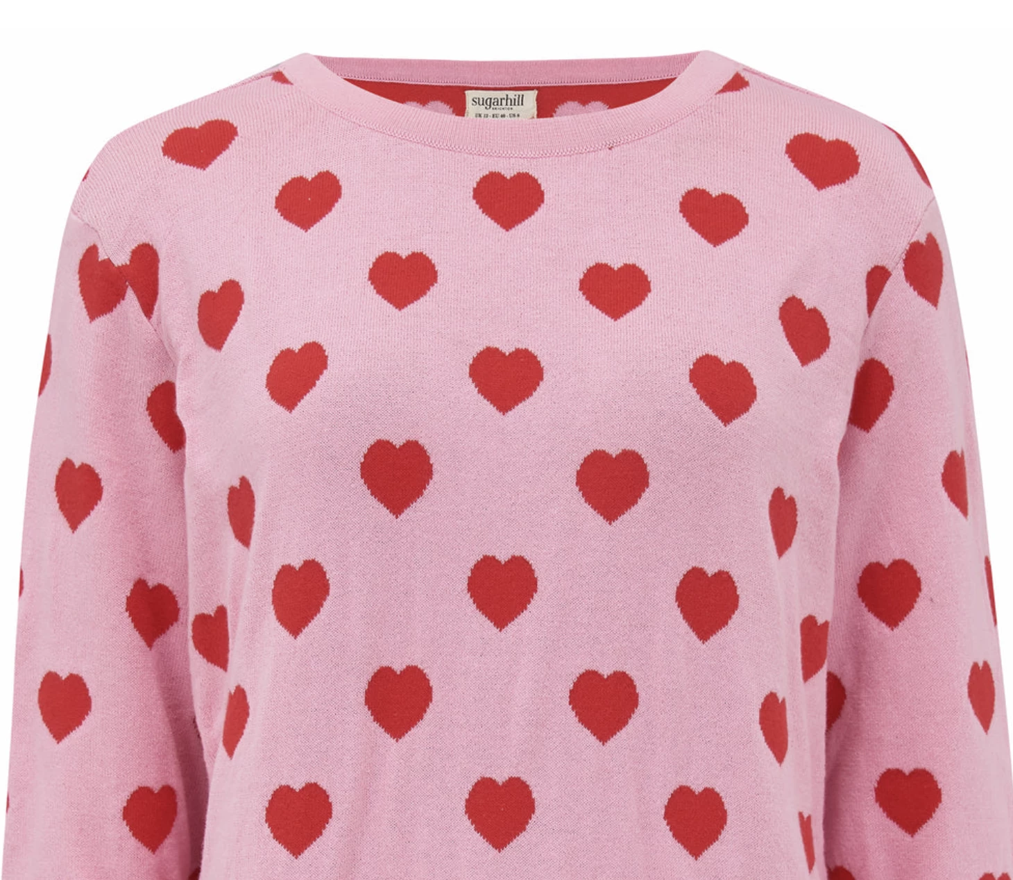 Sugarhill Brighton Simone Love Heart Pink and Red Jumper 2 Sugarhill Brighton Simone Love Heart Pink and Red Jumper