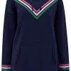 Sugarhill Brighton Jesse Hoddie Navy Sports Stripe
