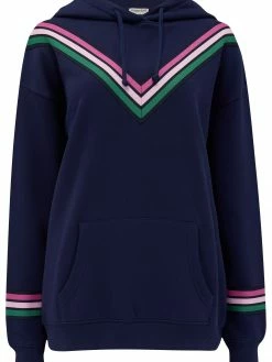 Sugarhill Brighton Jesse Hoddie Navy Sports Stripe