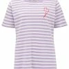 Sugarhill Brighton Maggie Lilac Stripe Embroidered T Shirt
