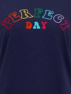 Sugarhill Brighton Maggie T-Shirt - Navy, Perfect Day Embro