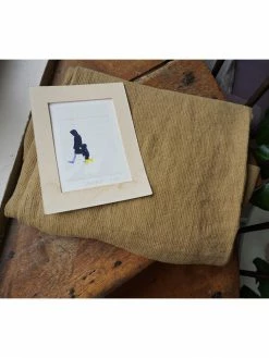 Linge Particulier Waffle Linen Bed Throw 140 x 200 cm Curry