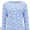 Sugarhill Brighton Callie Jumper - Blue & White, Leopard With Rainbow