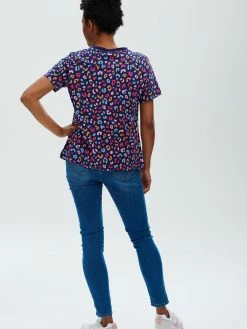 Sugarhill Brighton Maggie Navy Leopard Print T Shirt