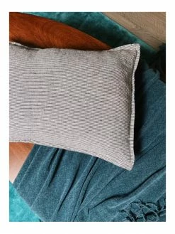 Linge Particulier Black White Stripes Linen Cushion Cover 35 x 45 cm