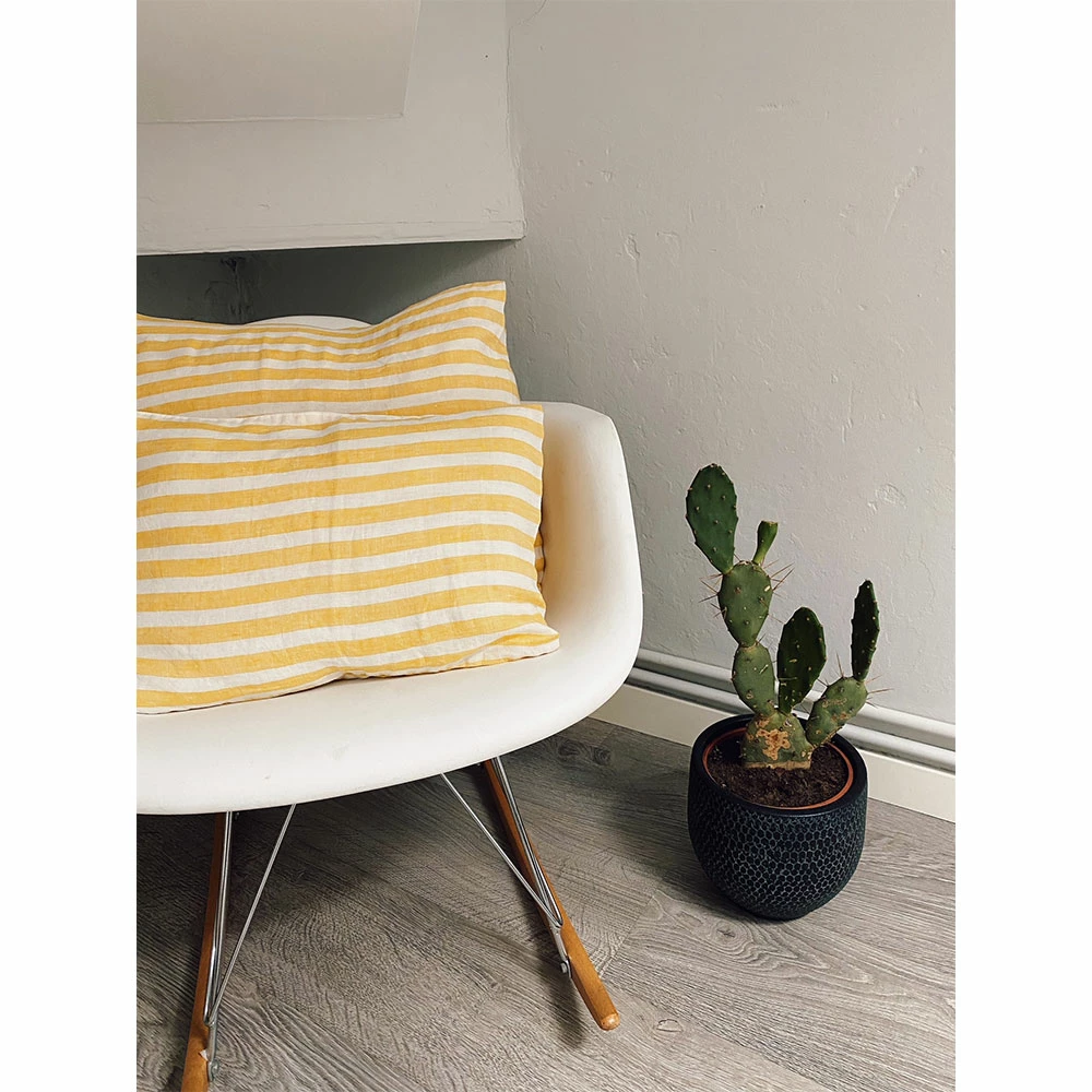 Linge Particulier Large Yellow Stripes Linen 30 x 40 cm Cushion 1 Linge Particulier Large Yellow Stripes Linen 30 x 40 cm Cushion