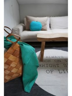 Linge Particulier Waffle Linen Bed Throw 140 x 200 cm Emerald Green