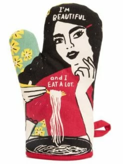 Blue Q I'm Beautiful And I Eat A Lot Oven Glove