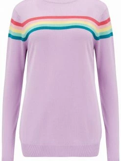 Sugarhill Brighton Rita Lilac Rainbow Split Jumper